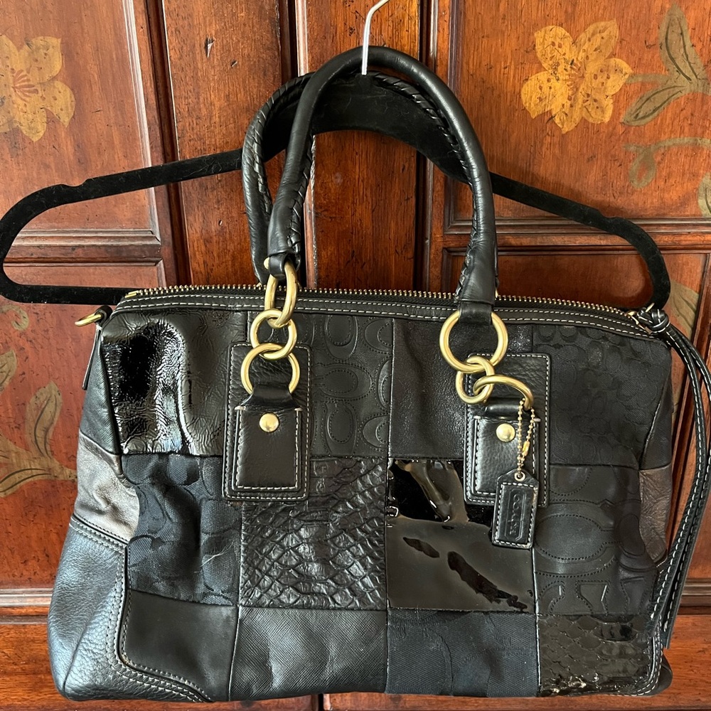 Vintage black Coach tote